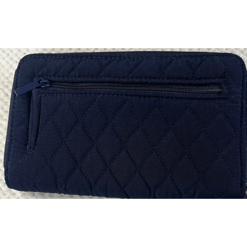 Vera Bradley‎ Quilted Navy Deer Trees Zip Around Wallet Organizer - Picture 2 of 7